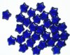 25 12mm Transparent Cobalt Star Beads
